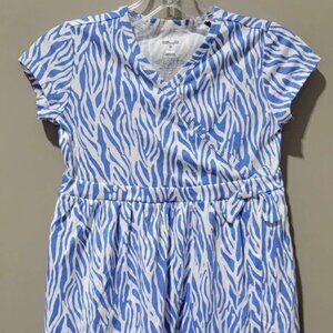 DVF + Target Kids' Short Sleeve Sea Twig Blue Faux Wrap Dress